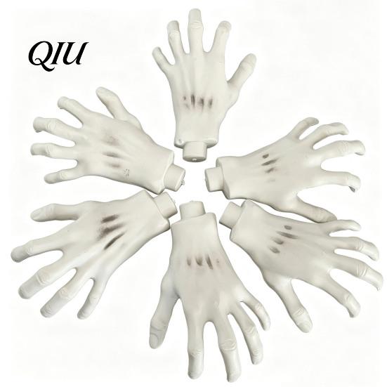 Halloween Scene Setting Props 1 Pair Skeleton Hands, Realistic Plastic Zombie Life Flexible Placement Ghost Hands Size Severed Fake for Terror