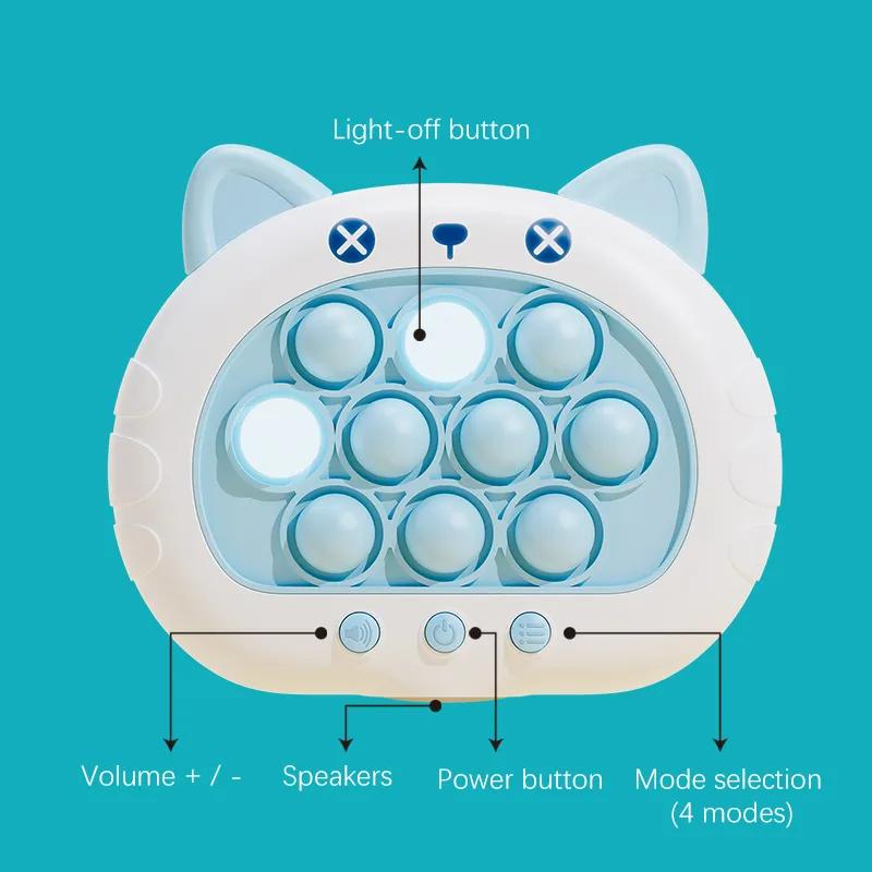 Animal Series Pop Push Game Machine Kids Cartoon Cute Fun Whac-A-Mole Squeezing Anti Stress Sensory Bubble Pop Fidget Toy Gifts