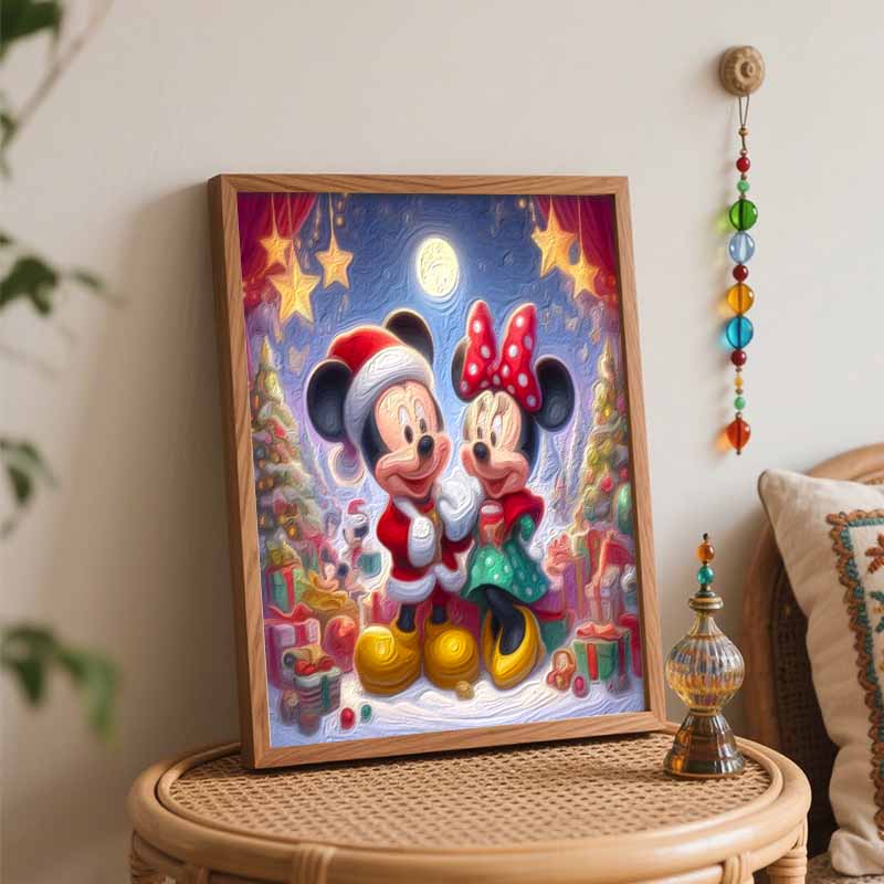 Disney oil painting art painting kit Mickey Minnie Christmas handmade diy gift home decoration wall decor craft supplies art set decor
