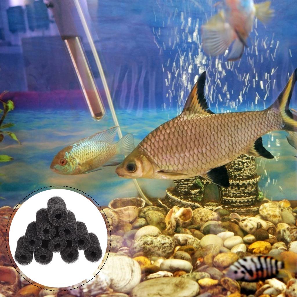 10Pcs Fish Tank Pre Filter Sponge Sleeves Easy Install Filter Cover for Aquarium Inlet Tube Protection Filtration Sponge