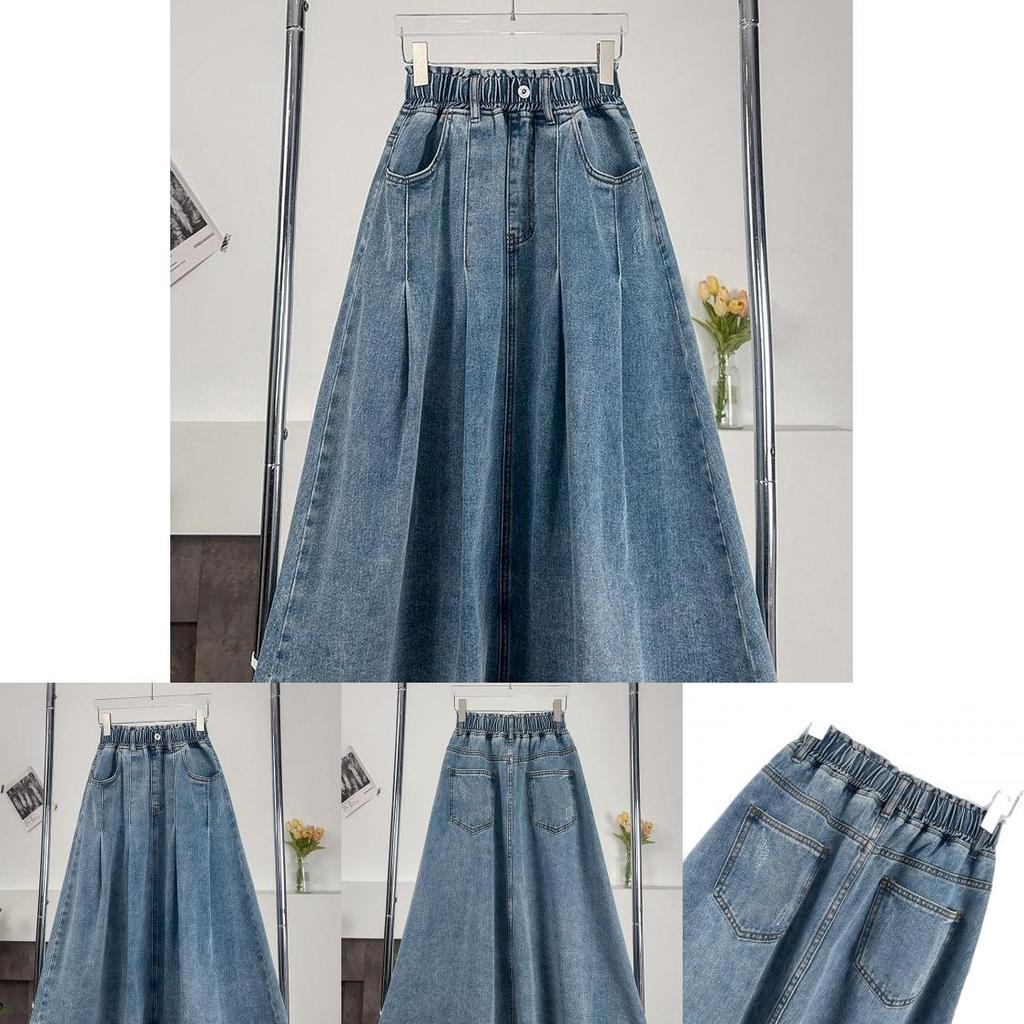Denim A Line Skirt For Plus Size Women With Button Details For Fall 2025