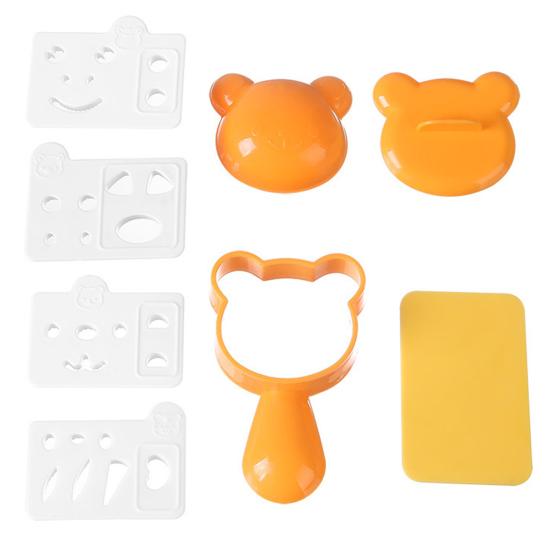 DIY Lunch Box Decorator Rice Ball Molds Kit, Cartoon Bear/Cat/Dog/Panda Shape Onigiri Maker, Cute Kitten Bento Accessories Food Grade