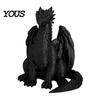 Decorative Collectible Toys 3D Printed Sitting Black Dragon Statue, Fantasy Western Figurine, Exquisite Craft Ornaments Gothic Decor Ornament