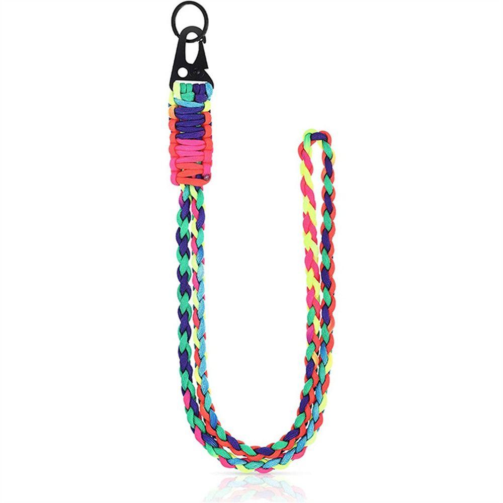 Metal Clip Paracord Neck Lanyard Parachute Rope Umbrella Rope Keychain  Outdoor Survival