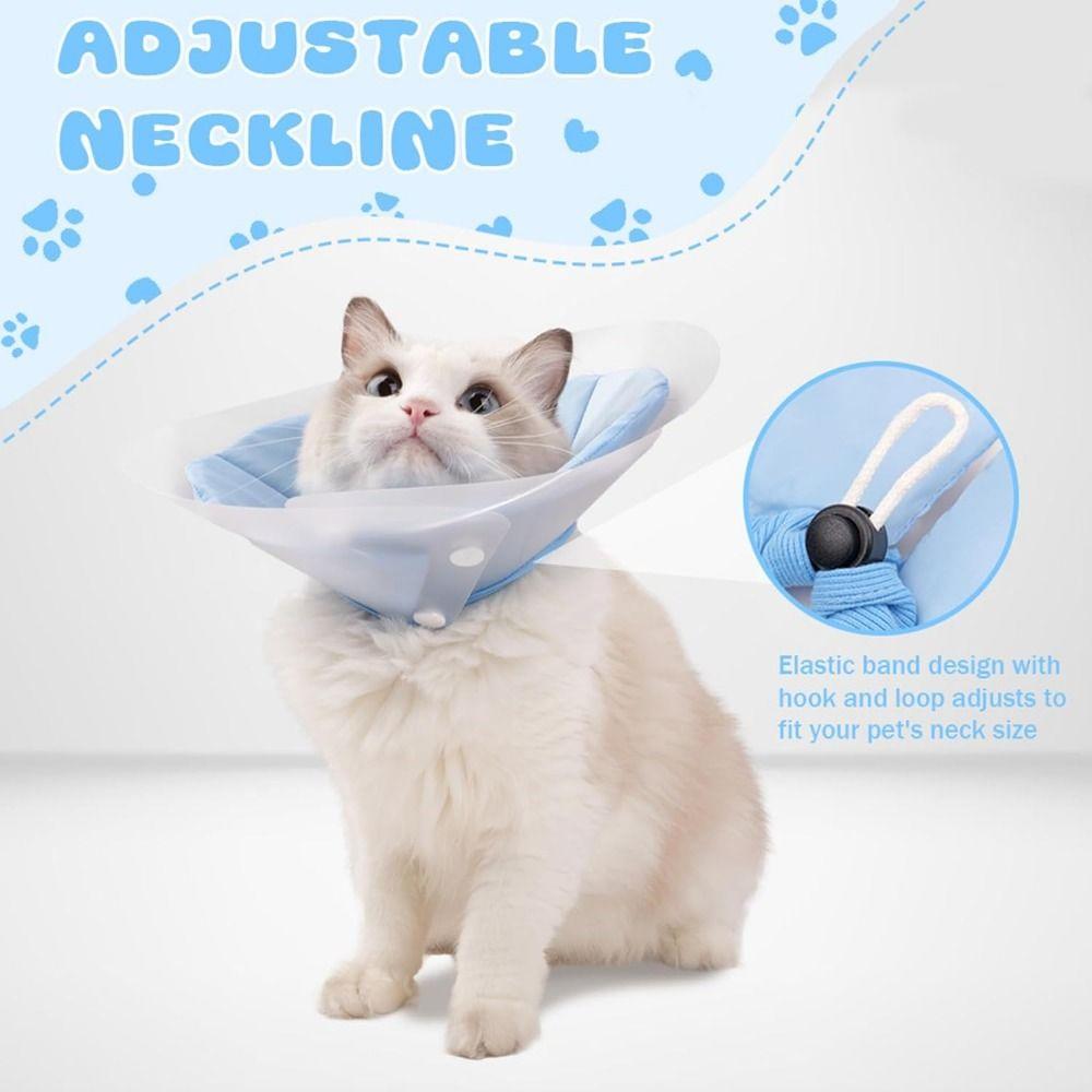 Double-layer PVC Pet Cone Collar Anti-licking Wound Recovery Headband Soft Kitten Neck Cone  Beauty