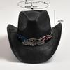 New Straw Western Cowboy Hat for Men Women Panama  Beach Sun Hat Vintage Gentleman Cowgirl Jazz Hats Sombrero Hombre