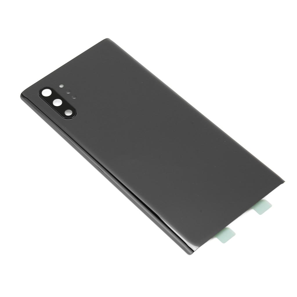 Phone Back Glass Cover Waterproof with Camera Glass Lens and Adhesive Tape Parts for Galaxy Note 10+ Plus N975 Black
