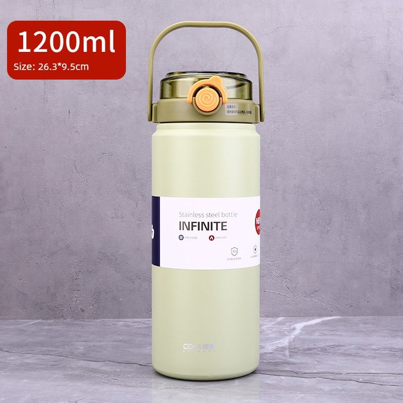 316 Stainless Steel Student Straw Water Cup, Popular Large-Capacity Thermos Cup, Outdoor Fitness Travel Water Bottle for Men and Women
