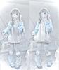 Light Blue Cat Ear Hoodie Landmine Leg Removable Long Short Y2K Sickly Loose Light XL [XHSUKADO] 2-Piece Set, Punk, Subculture, Angel, Style, Women's,