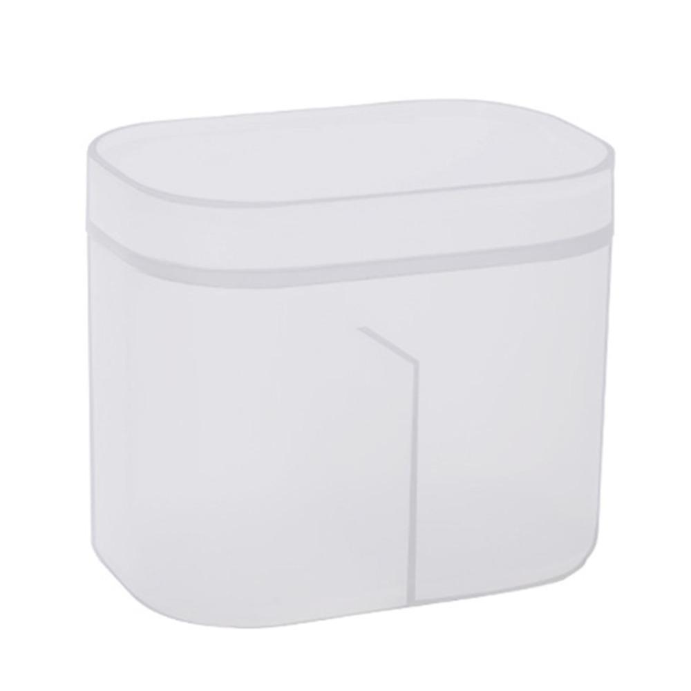 PP Cotton Swab Box Transparent With Lid Storage Organizer Easy To Use Two Compartments Storage Dispenser Bathroom