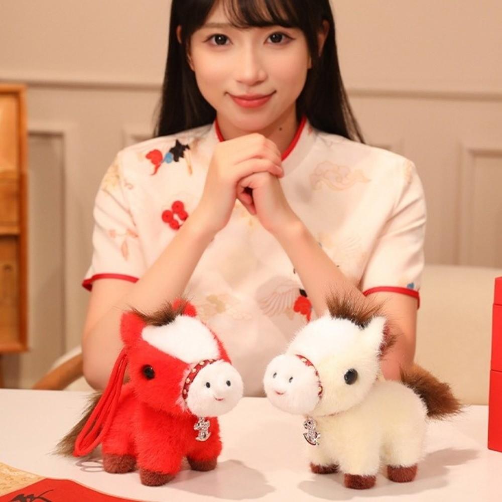 PP Bavlna Plyšový Kůň Klíčenka Měkká Závěsná Panenka Poník Znamení Zvěrokruhu Figurka Poníka Přívěsek na Batoh