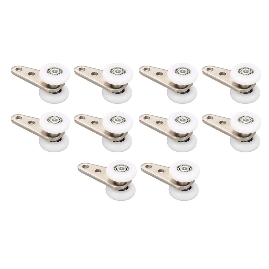 10PCS 23mm Nylon Pulley Stainless Steel Bracket Hanging Wheel Roller for Sliding Door Window White