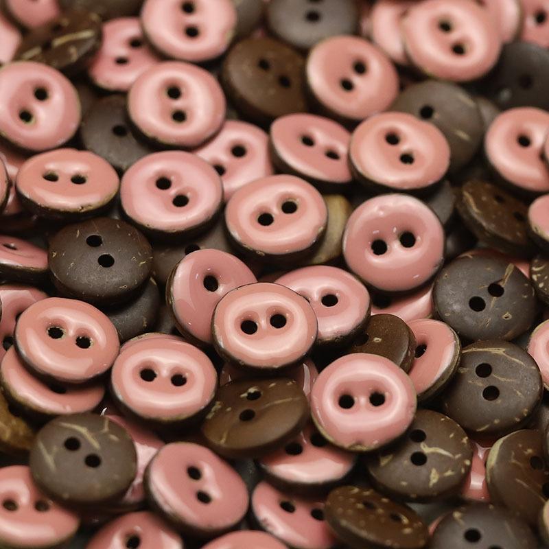 5Pcs Pure Natural Coconut Shell Buttons Pig Nose Shaped Diy Ledger Pendant Buttons Sweater Shirt Decorative Buttons