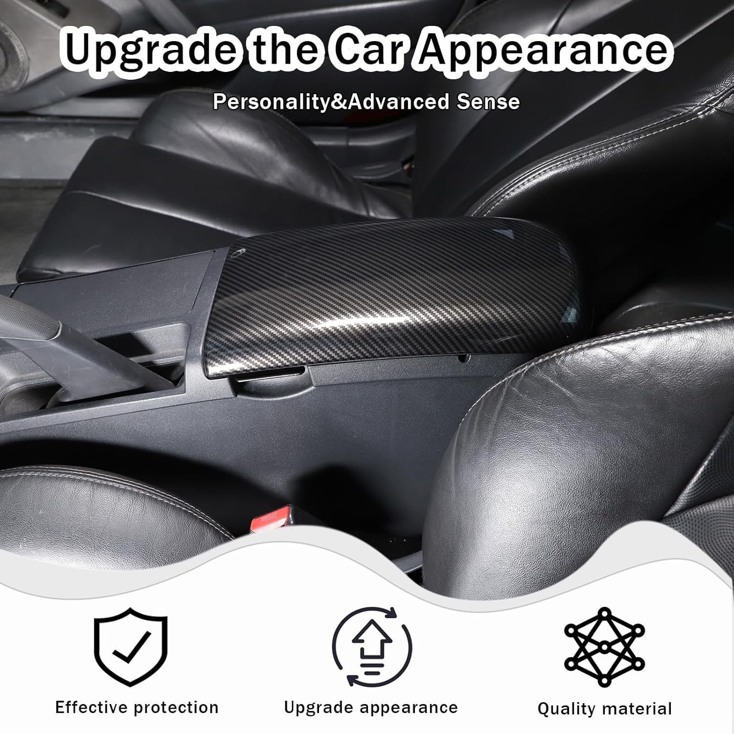 

Center Consoles Lid Trims Compatible with Mitsubishi Eclipse 2006-2011 Accessories, ABS Material Central Control Armrest Box Protective Cover (Carbon