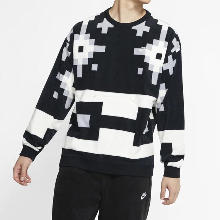 Nike SB Icon Fleece Crew Skateboarding Sweatshirt Men Tops Black White BV0878-060