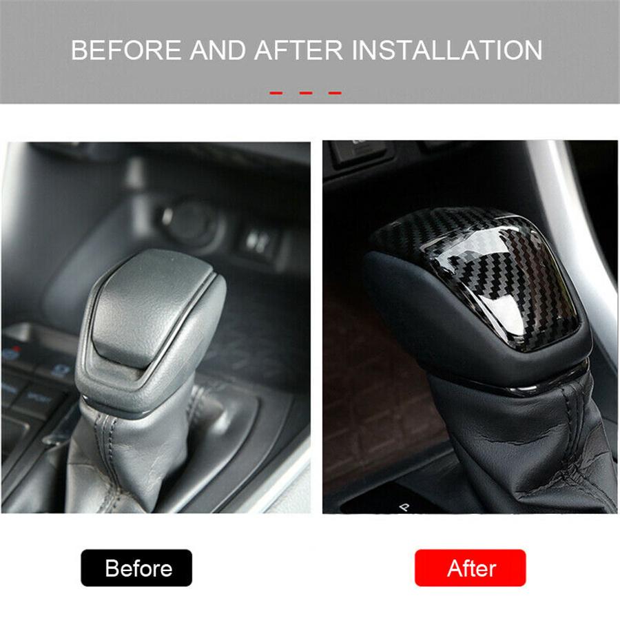 For 2019-21 Toyota RAV4 XA50 Gear Shift Knob Cover Accessories Carbon Fiber Look
