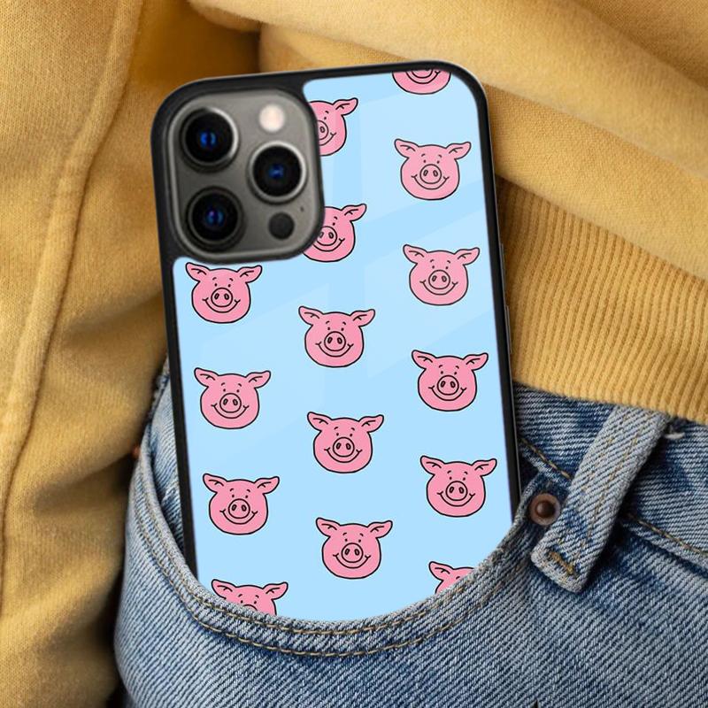 Cartoon Pig Piggy Soft Phone Case for iPhone 17 Air 16e Pro Max 15 Pro 13 14 Plus 11 12 MagSafe Magnetic Coque