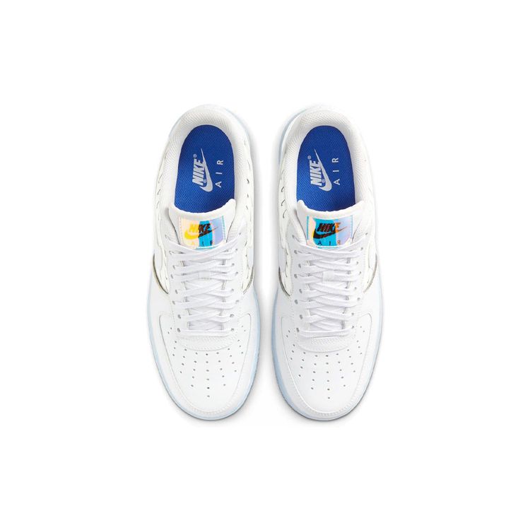 Nike Air Force 1 07 Premium Swoosh Pattern Men Sneakers White Multi-Color Racer-Blue CK7804-100