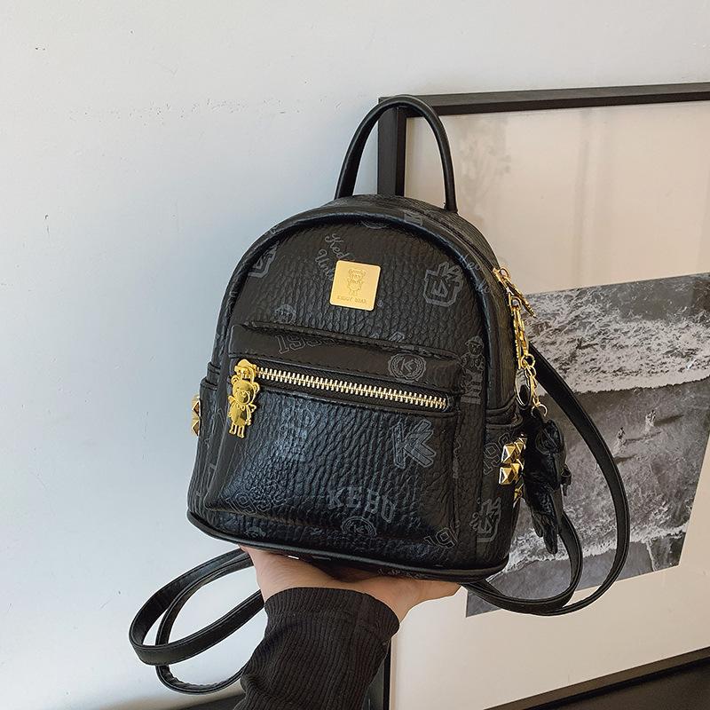 Mini Rucksacktasche Damen neue Mode Nischendesign Druck Ausgehen Pendeln Reisen kleiner Rucksack