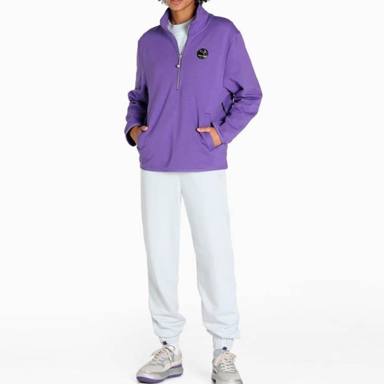 Puma X Pronounce Half-Zip Stand Collar Sport Pullover With Large Back Logo Women Tops Violet 534040-74