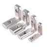 European Aluminum Profile Accessories: Silver Internal Corner & Black Right Angle Connector