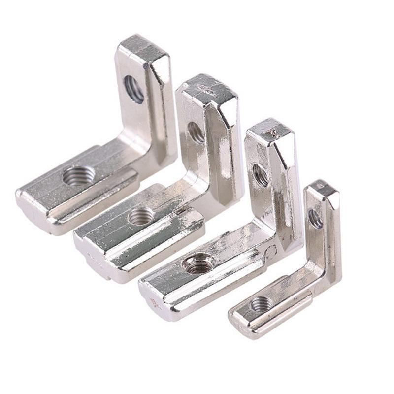 European Aluminum Profile Accessories: Silver Internal Corner & Black Right Angle Connector