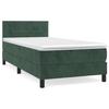 3141272 vidaXL Lit à sommier tapissier et matelas Vert foncé 80x200 cm Velours
