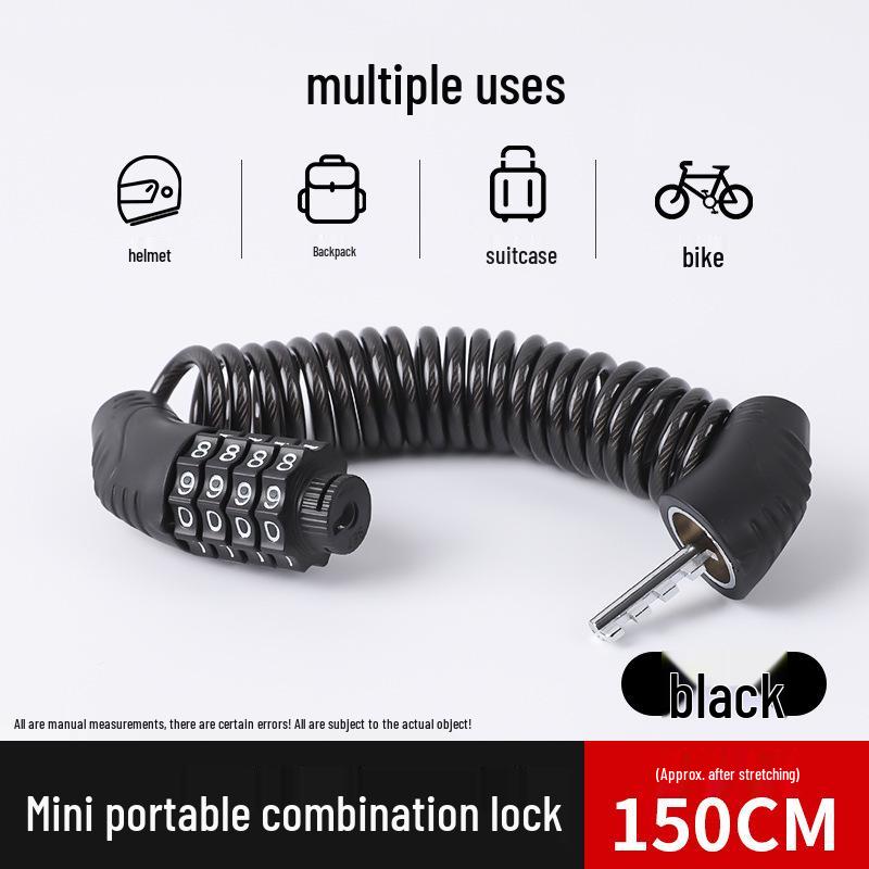 

Портативный противоугонный замок для велосипедов и шлемов: Мини-цепочка с паролем