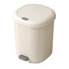 Cream Pedal Trash Can for Home, Kitchen, Bedroom & Bathroom - Large Capacity