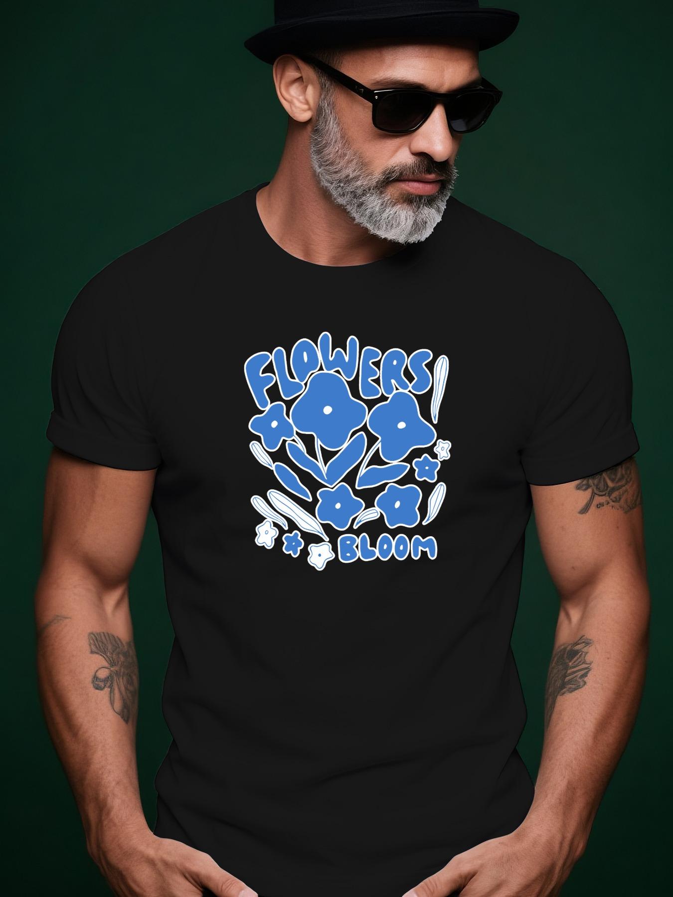 Graphic Tshirt - Bold Floral Typography Tee - Lightweight... S