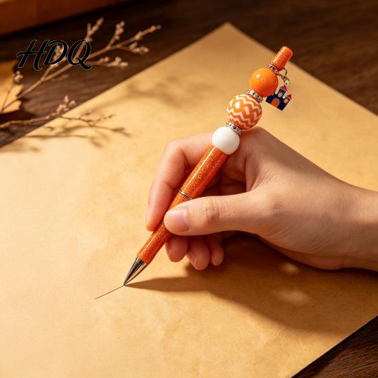 Art And Craft Materials for Adults 8PCS Halloween Beadable Pens, Assorted Acrylic Beads Decor, DIY Ballpoint Holiday Party Supplies Crafts Pen