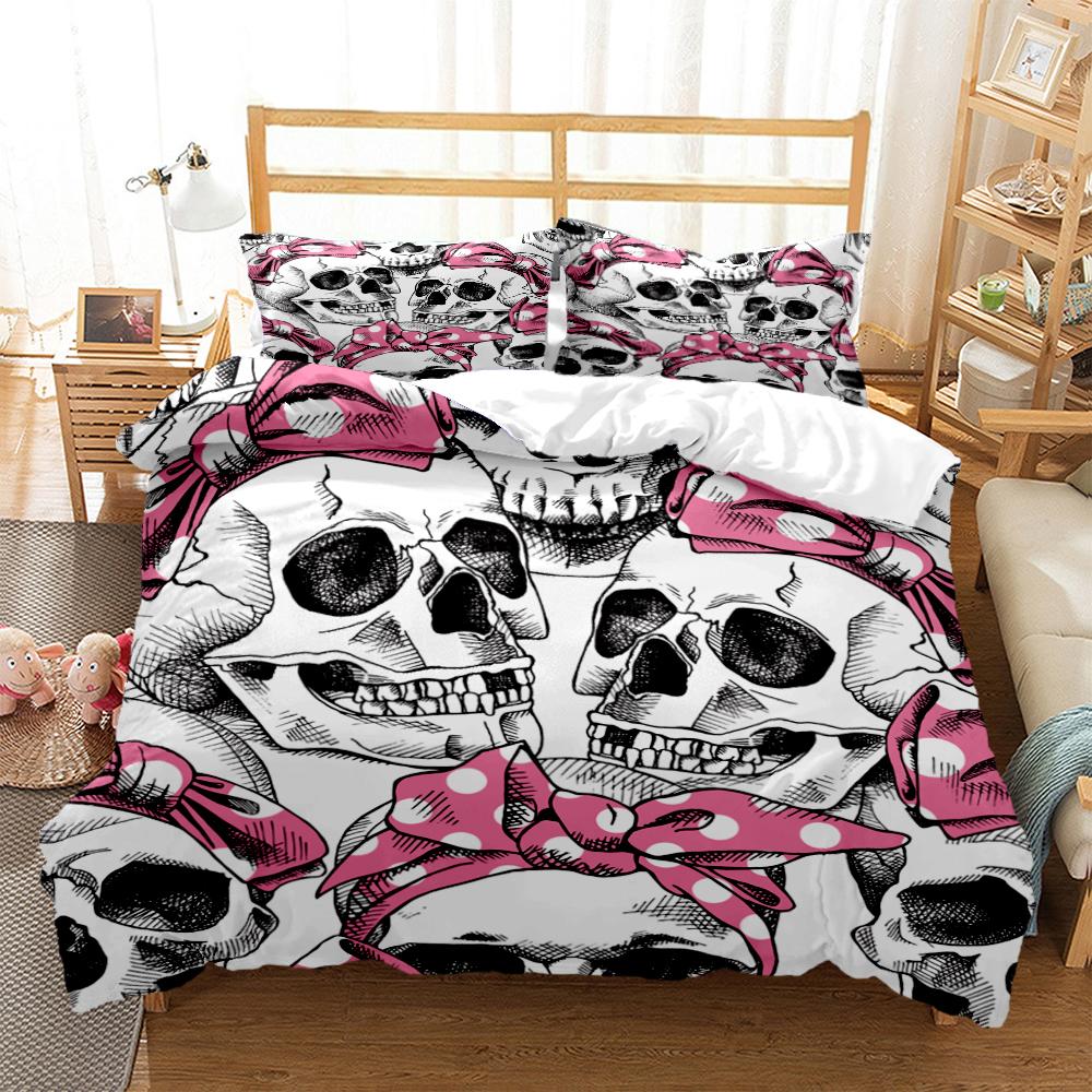 Mysterious Colored Skeleton Digital Print Polyester Bedding Sets Child Kids Covers Boys Bed Linen Set For Teens Quilt cover Set