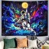 Astronaut In Space Tapestry - Vibrant Cosmic Design With A Touch Of Fantasy For A High-Elegance, Modern Ambiance, Perfect