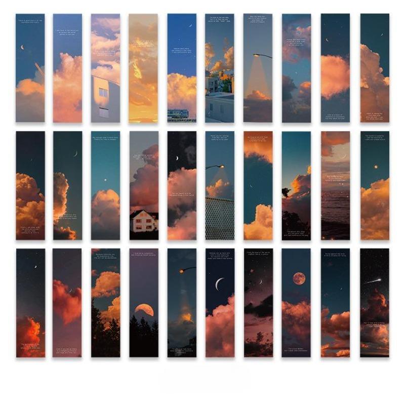 30 teile/satz Ins Landschaft Charakter Lesezeichen Kreative Handbuch DIY Abstrakte Papier Karten für Studenten Lehrer Tag Geschenk