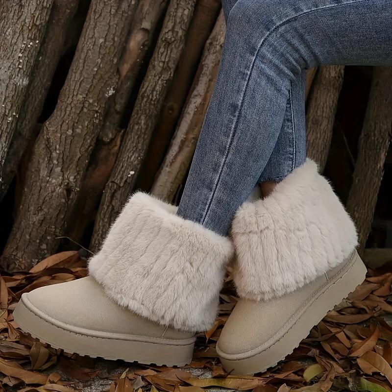 Women'S Winter Snow Boots with Thickened Lining, Ankle Boots That Are Warm and Comfortable.