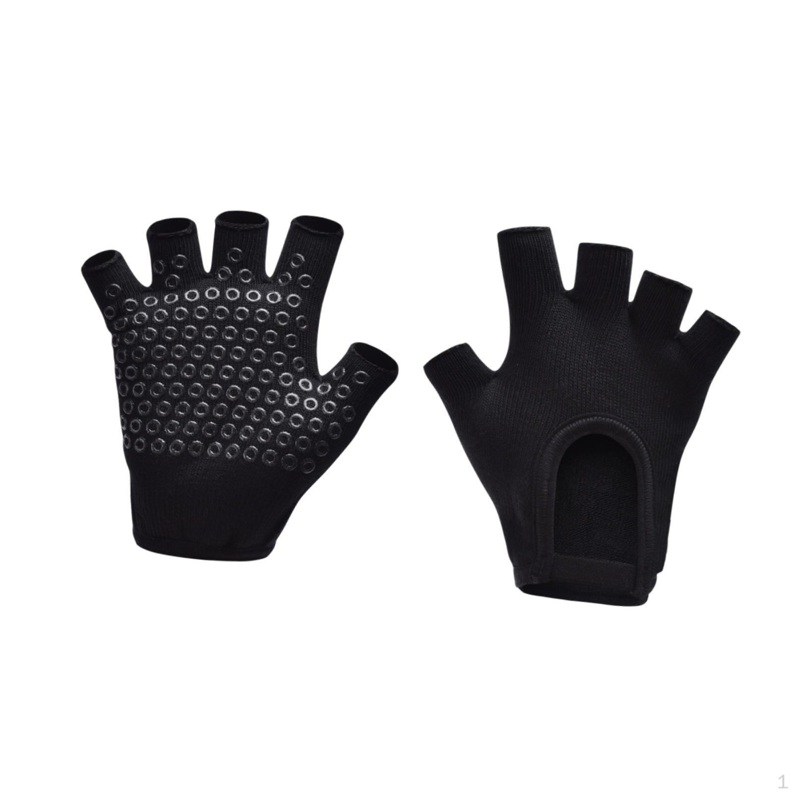 Yoga Gloves Hand Protector Gym Anti Slip Half Finger for Training Weightlifting