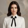 White Black Ribbon Pin Pearl Funerals Memorial Pin Fashion Black Bow Brooch Pin  Occupation