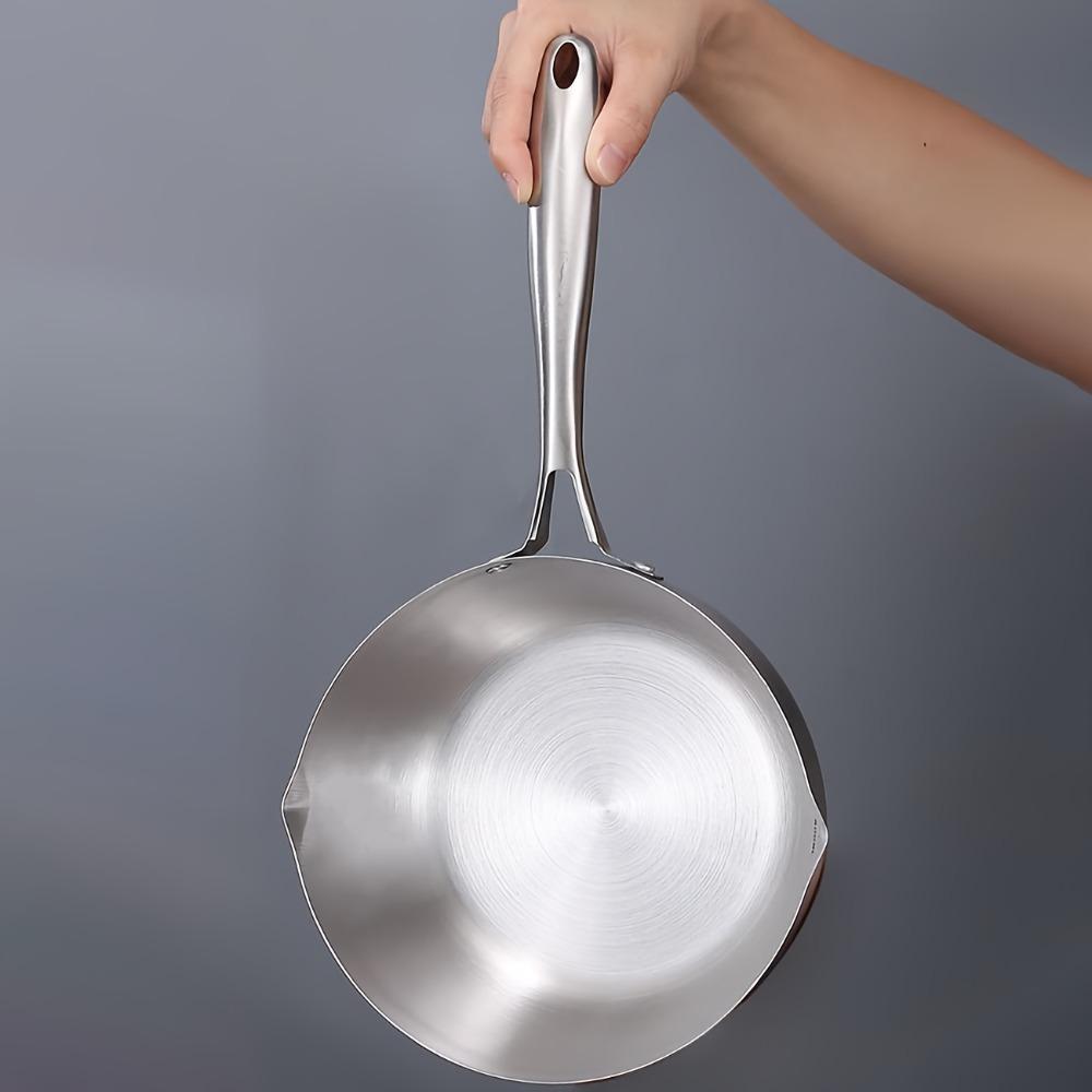 Flat Bottom Stainless Steel Saucepan With Glass Lid Soup Pot Universal Milk Pot Stove