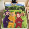 1 pătură de flanel cu imprimeu Teletubbies, de înaltă calitate, confortabilă pentru toate anotimpurile, decor pentru casă, căldură și confort, perfectă pentru cadouri de Crăciun