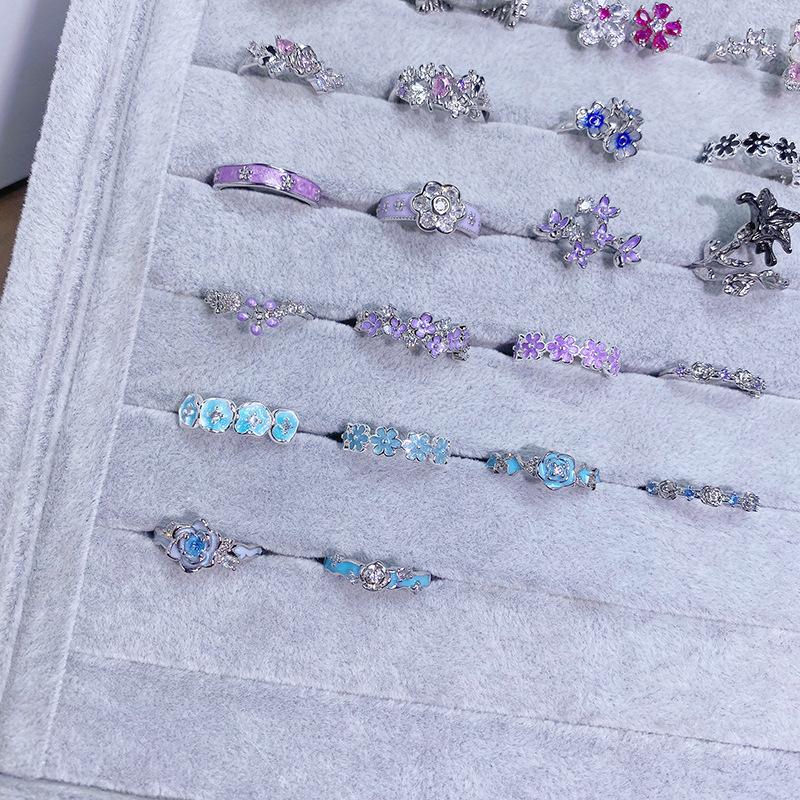 Flower Series Open Ring Temperament Personality Niche Design Light Luxury High-End Ring