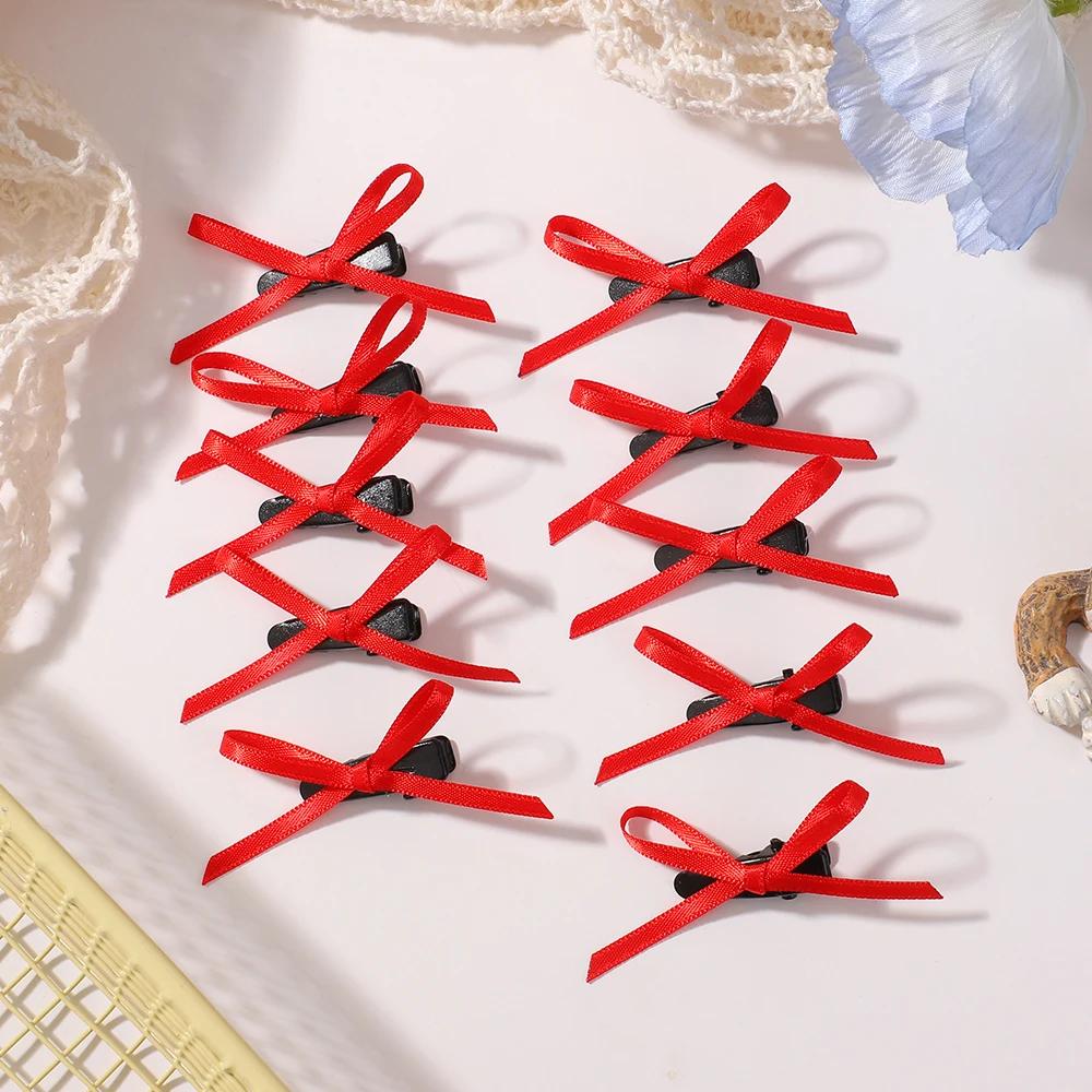 LOVEKIKI 10Pcs Mini Hair Bows Clip Women Girls Y2k Ins Style Dress Up Hair Bangs Clips Party Colorful Ribbon Hairgripes Headwear