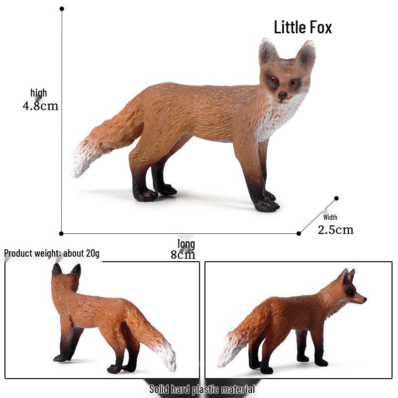 Realistic Animal Models: White Fox, White-tailed Deer, Arctic Fox Children's Gift Toys