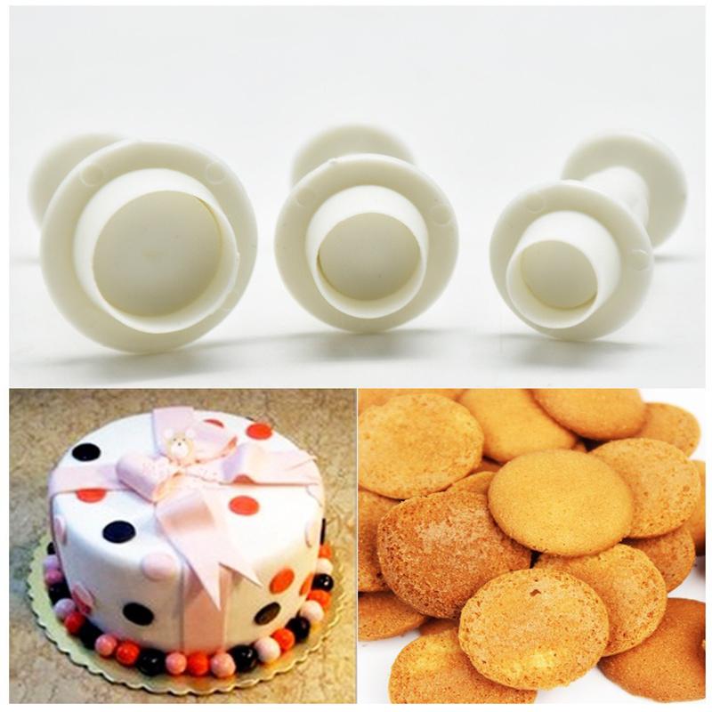 3PCS Geometric Fondant Cookie Cake Cutter Handmade Pressing Spring Mold Heart Square Pentagram Round Shaped Cake Decorations ZYF