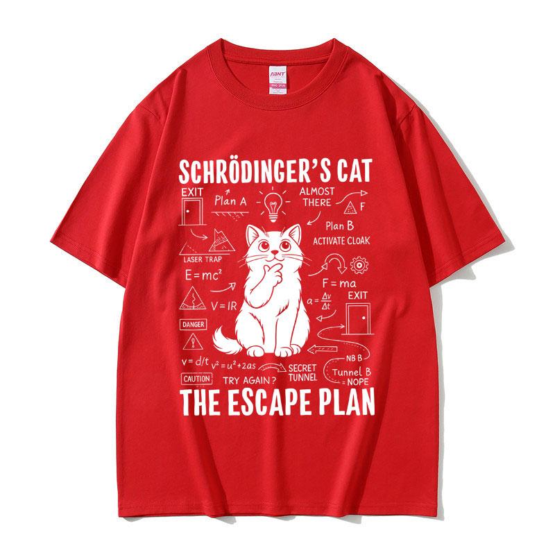 Schrodinger Cat Lovers Funny Meme Tshirt Summer Unisex Women Casual Cotton Vintage Streetwear Unisex Oversized Short Sleeve Tees