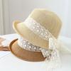 Lace Ribbon Straw Hat Women, Summer Beach Vacation Sunhat Travel New