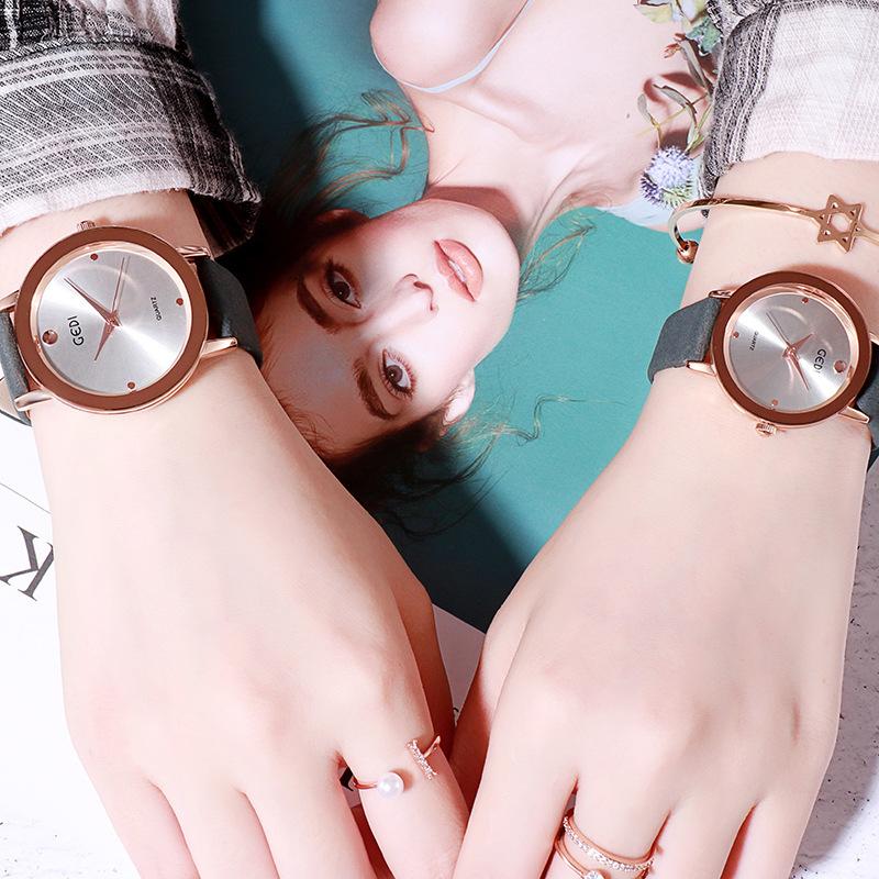 Simple And High-Value Couple Belt Quartz Watch Fashionable Light Luxury High-End Waterproof Quartz Belt Watch