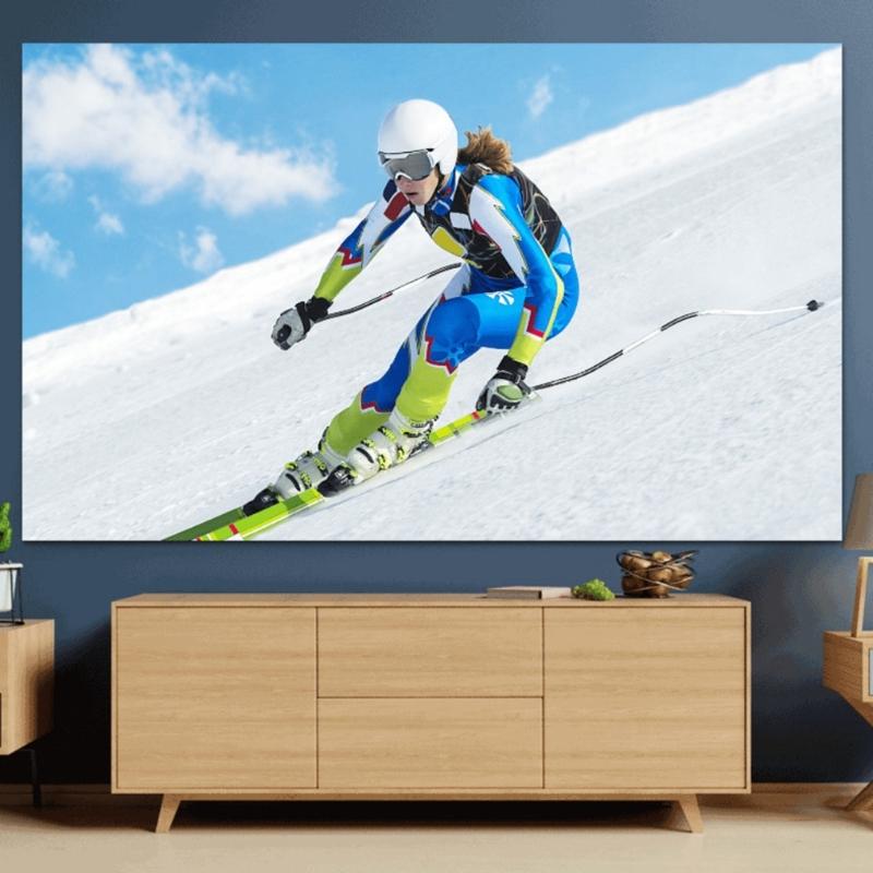 Professional Projector Screen Foldable Design 30°Viewing Angle Improved Brightness For Home Theater Optical Coated