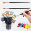 100/50pcs Black Nylon Hair Paint Brushes with Flat and Round Tip Acrylic, Suitable for Oil Painting, Craft Paint Brushes, Suitable for Acrylic