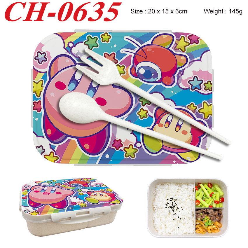 Anime Cartoon Kirby Printed Wheat Straw Lunch Box