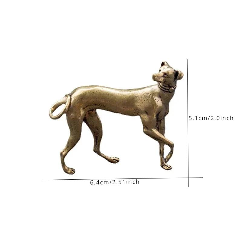 Hund Desktop Ornamente aus Messing Retro Tiermodell Statue Dekoratives Geschenk Heimdekor Handwerkszubehör
